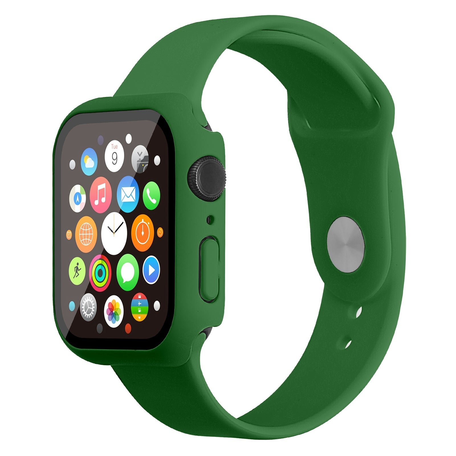 For Apple Watch Series 7 41mm Silicone Outdoor Sports Watch Band+Hard PC Case with Built-in Tempered Glass Screen Protector Size S M For Apple Watch Series 7 41mm Silicone Outdoor Sports Watch Band+Hard PC Case with Built-in Tempered Glass Screen Protector Size S M